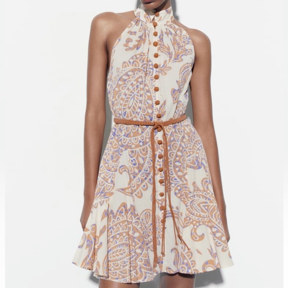 Zara | Belted Printed Dress - Picture 1 of 17